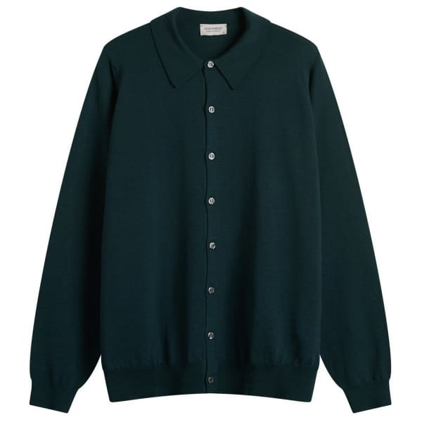 

Рубашка из шерсти мериноса Tibor, застежка на пуговицы John Smedley, richardson зеленый