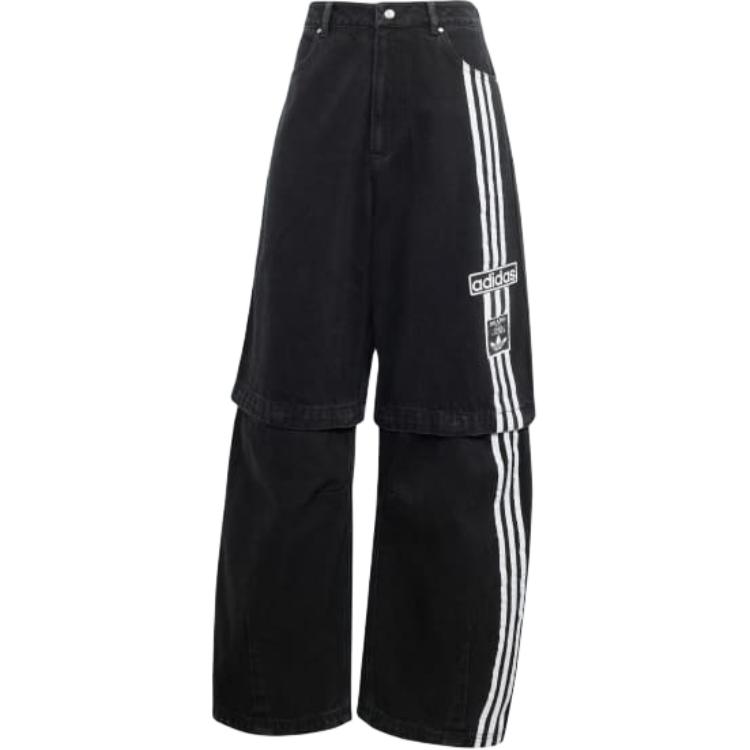 Adidas 3 Stripes Straight leg Jeans Adidas Originals, черный — фото 2