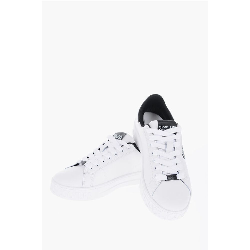 

Кроссовки JEANS COUTURE COURT 88 из текстурированной кожи с Contra Versace, Black and White