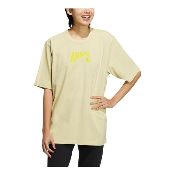 

Футболка adidas neo Solid Color Alphabet Printing Round Neck Casual Short Sleeve Couple Style Yellow, мультиколор