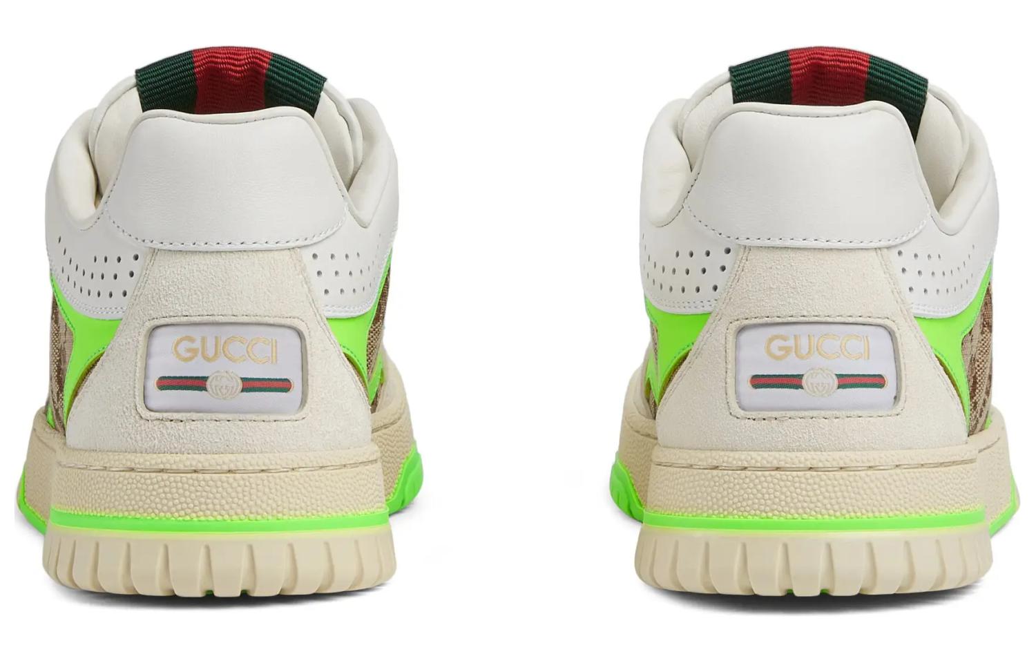 Женские кроссовки Re Web 'GG Canvas Beige Ebony Green' GUCCI, бежево-зеленые — фото 4