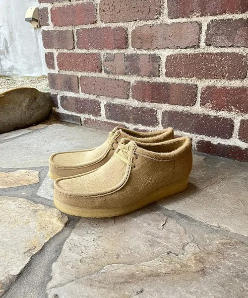 Мужские мокасины из натуральной кожи Clarks Wallabee бежевые