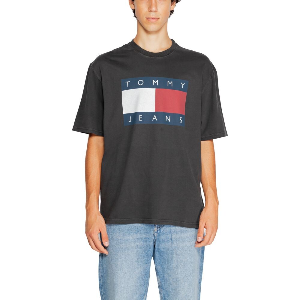 

Черная хлопковая футболка Tommy Jeans