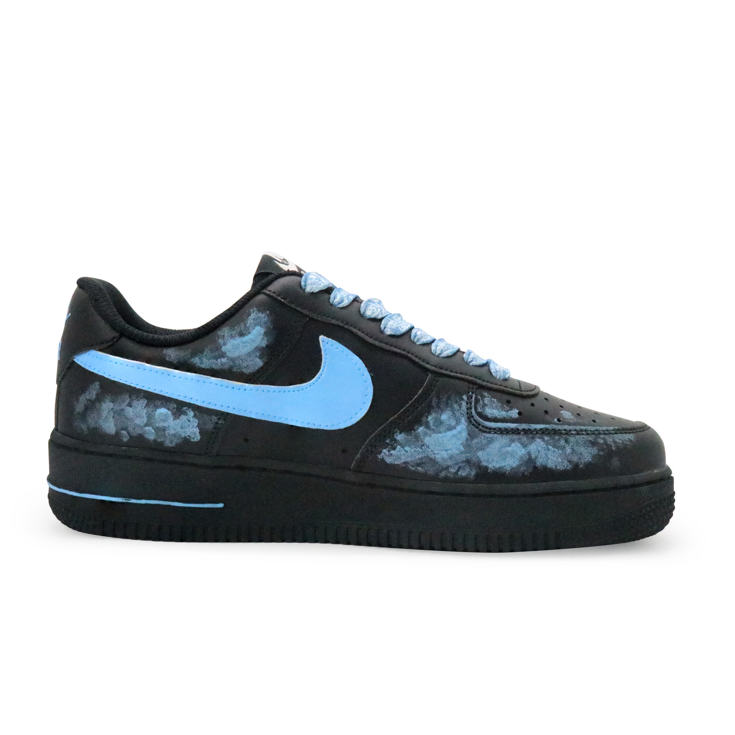 Nike Кроссовки для скейтбординга Air Force 1 Gathering Among Flowers Abrasion Resistant низкие мужские black blue — фото 4
