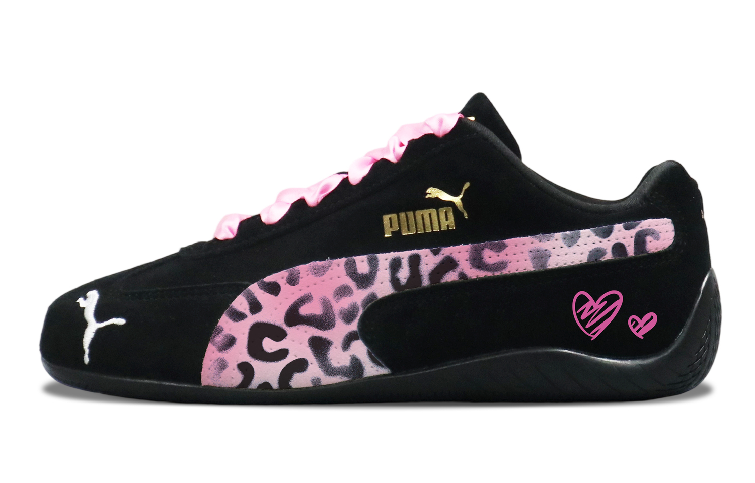 

PUMA Кроссовки Speedcat Collection устойчивые к истиранию низкие повседневные черно-розовые и черно-красные унисекс, цвет Black Red
