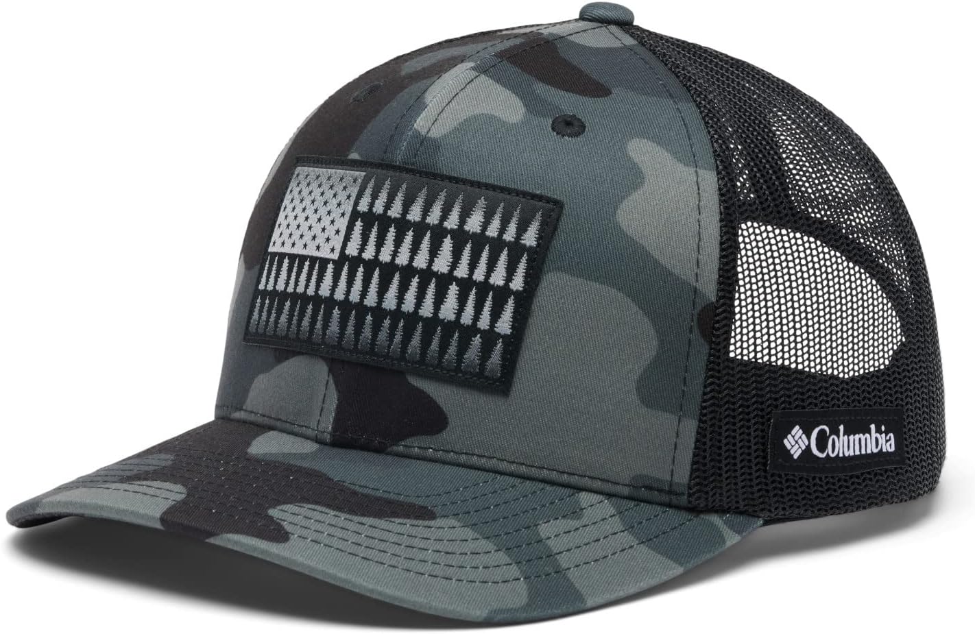 

Columbia Unisex-Adult Tree Flag Mesh Snap Back, Black Mod Camo