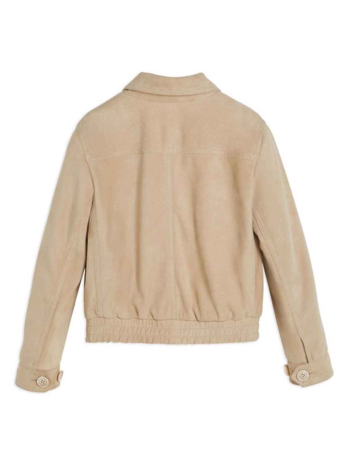 Brunello Cucinelli Kids легкая замшевая куртка, нейтральный цвет — фото 2