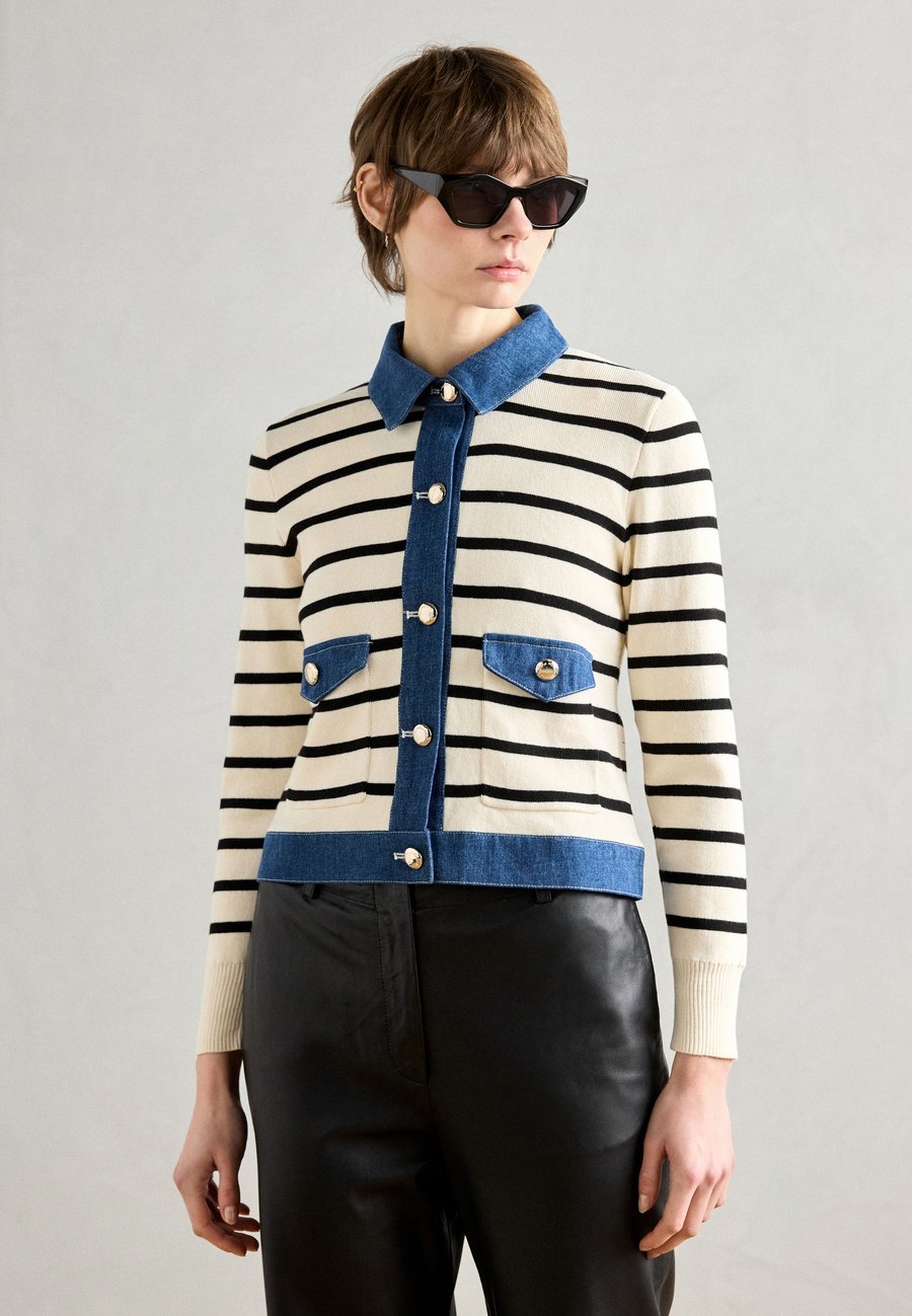 

Кардиган Morgan Cardigan, Ivoire/Noir/Black