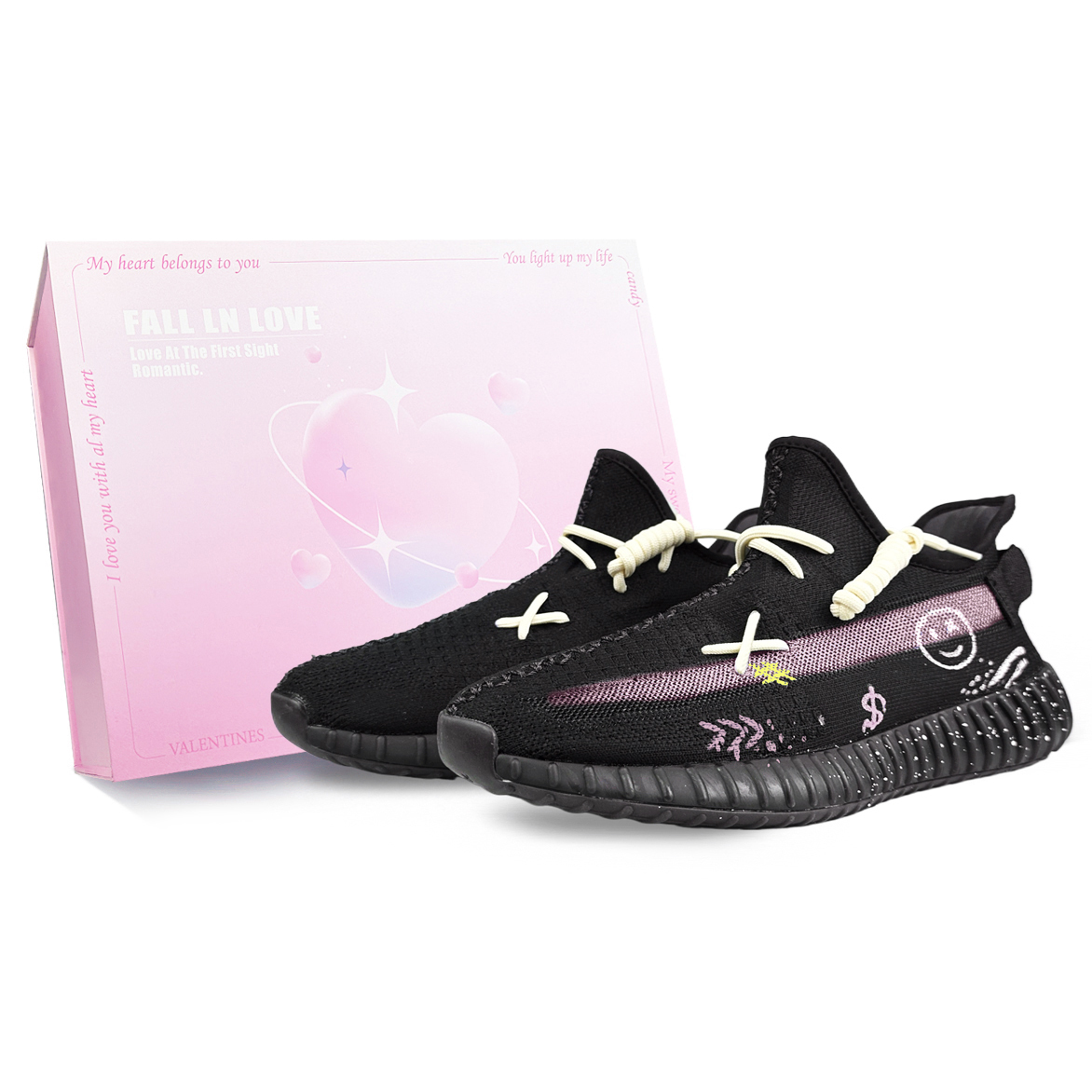

Adidas Originals Yeezy Boost 350 V2 нескользящие низкие кеды унисекс Black Pink, цвет Black Pink