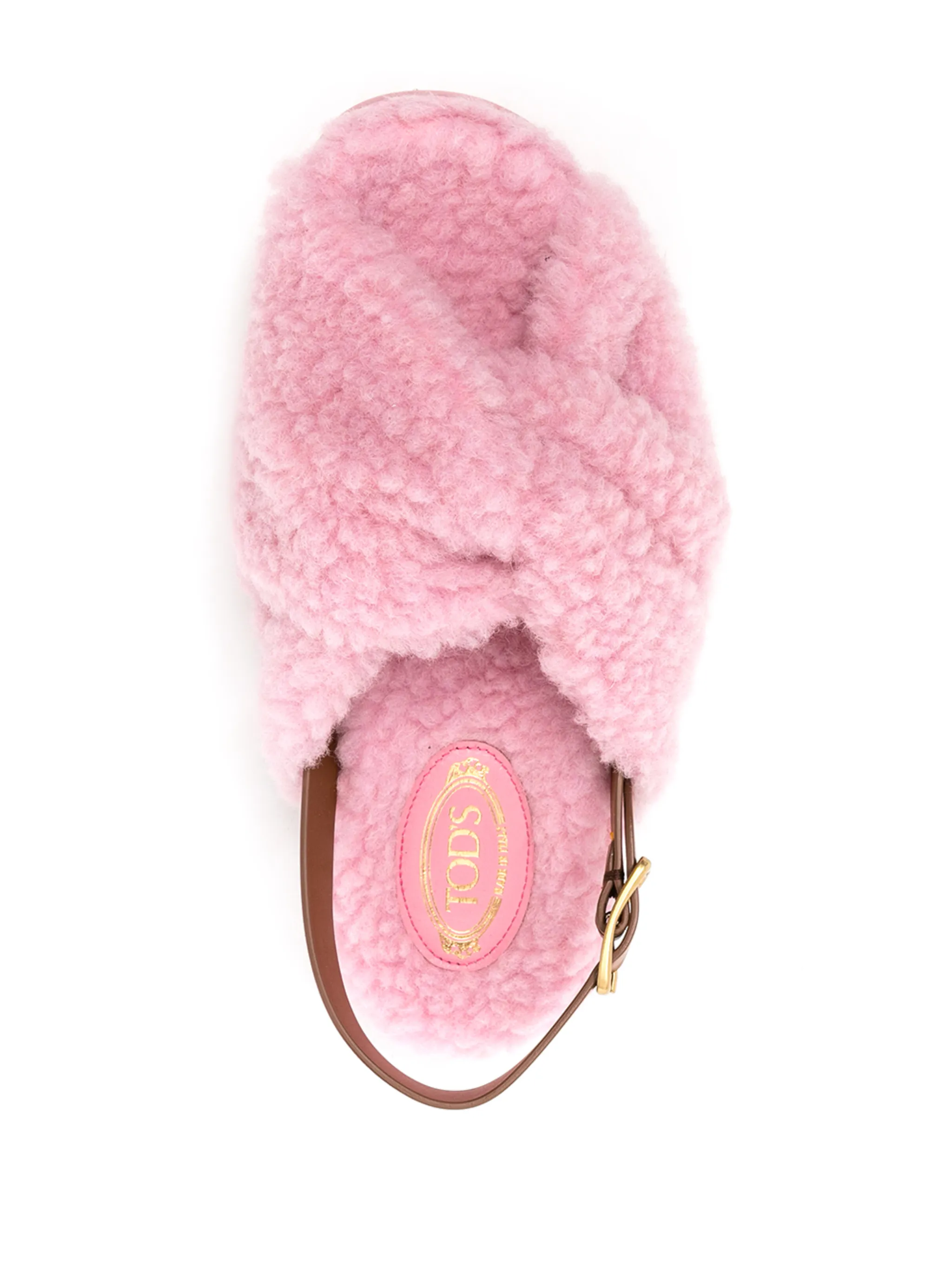 Сандалии из овчины с ремешком на пятке Tod'S, розовый — фото 4