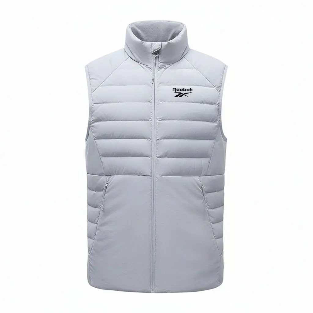 

Пуховик-жилет Unisex со стойкой, легкий, прочие Reebok, серый