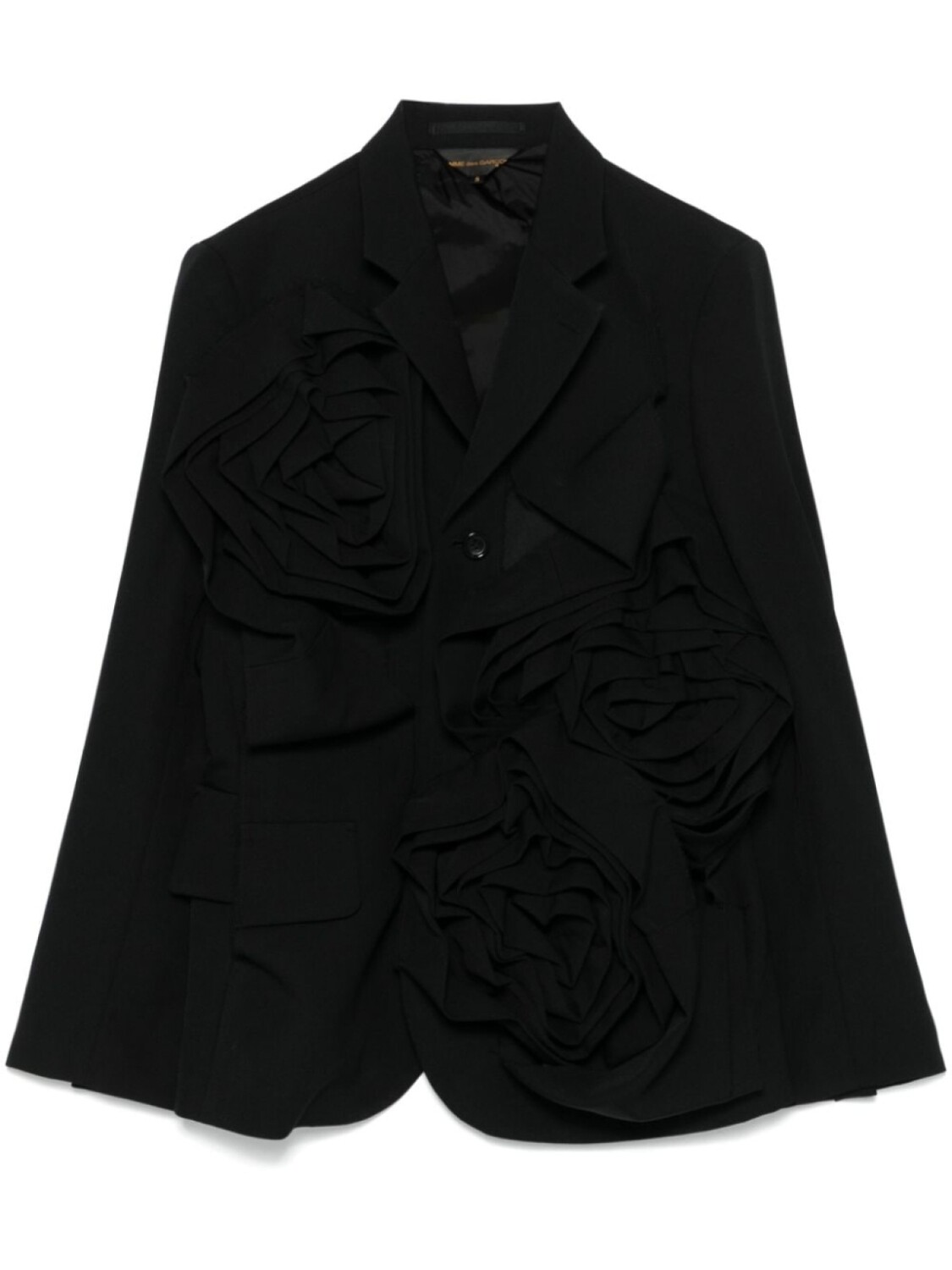 

Comme Des Garçons блейзер с цветочной аппликацией, черный