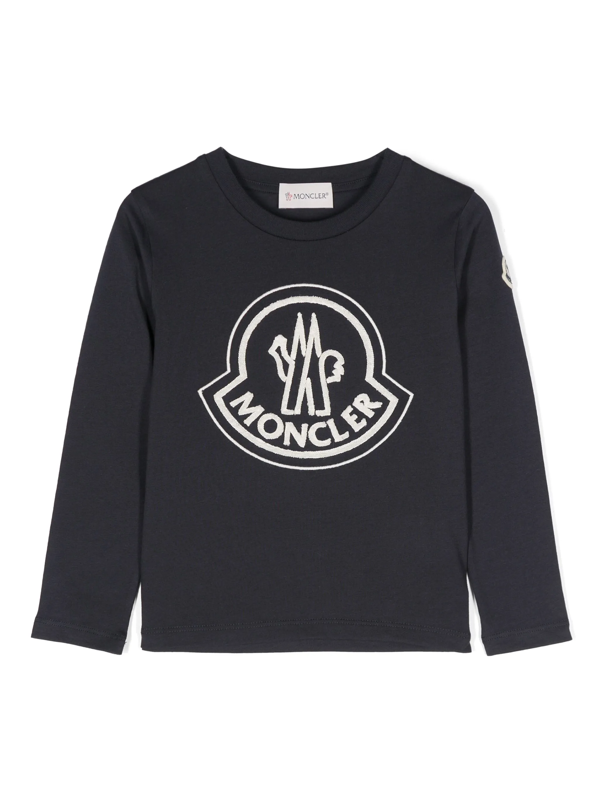 

Футболка с вышитым логотипом Moncler Enfant, синий
