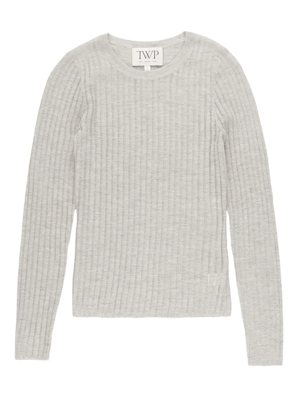 

Водолазка с круглым вырезом и ребристой вязкой TWP, серый