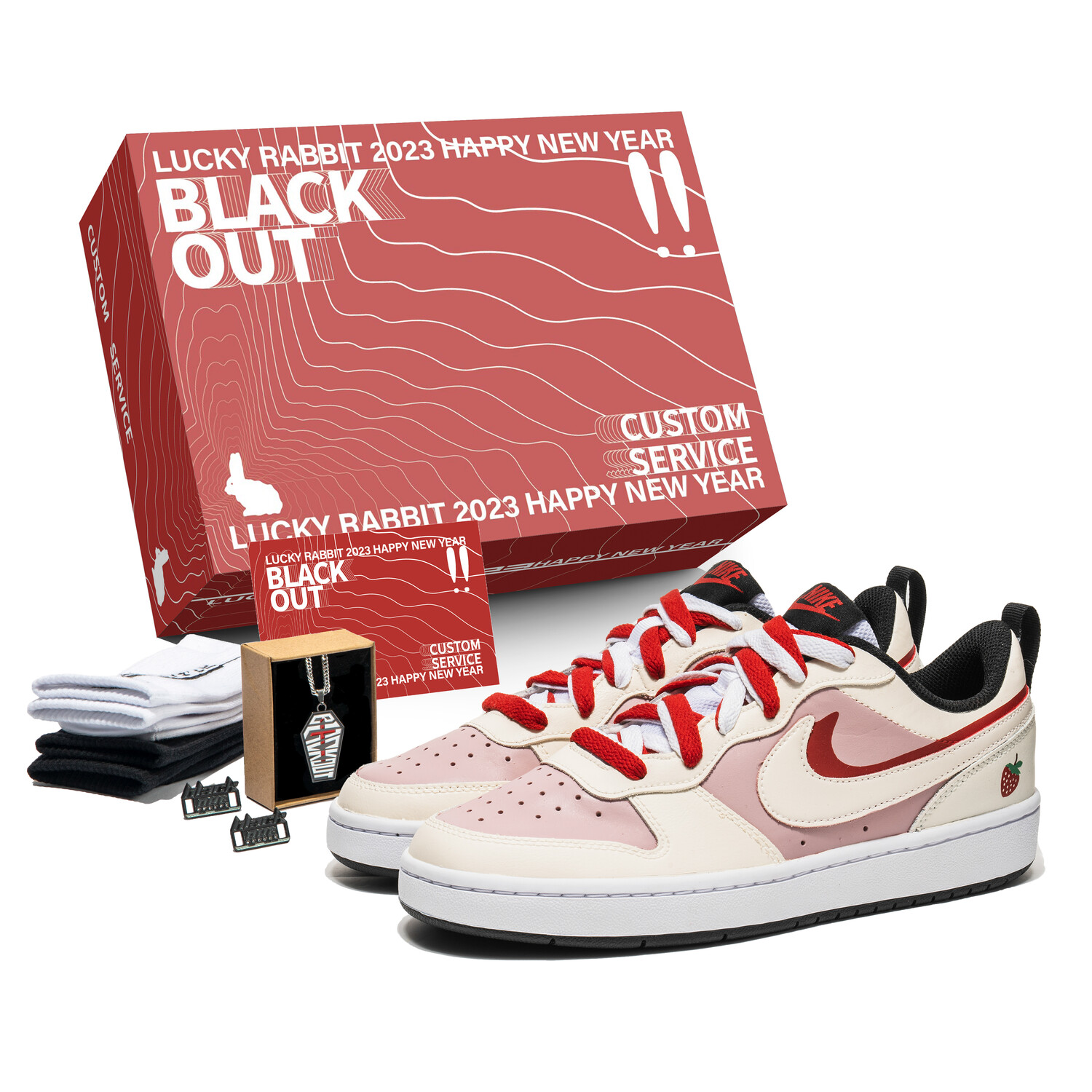 

Кроссовки Nike Court Borough Series Skateboard Shoes Women's Low-Top Beige Red