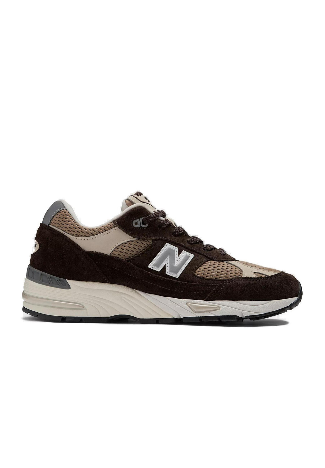 

Кроссовки мужские New Balance с сетчатыми вставками, коричнево-бежевый