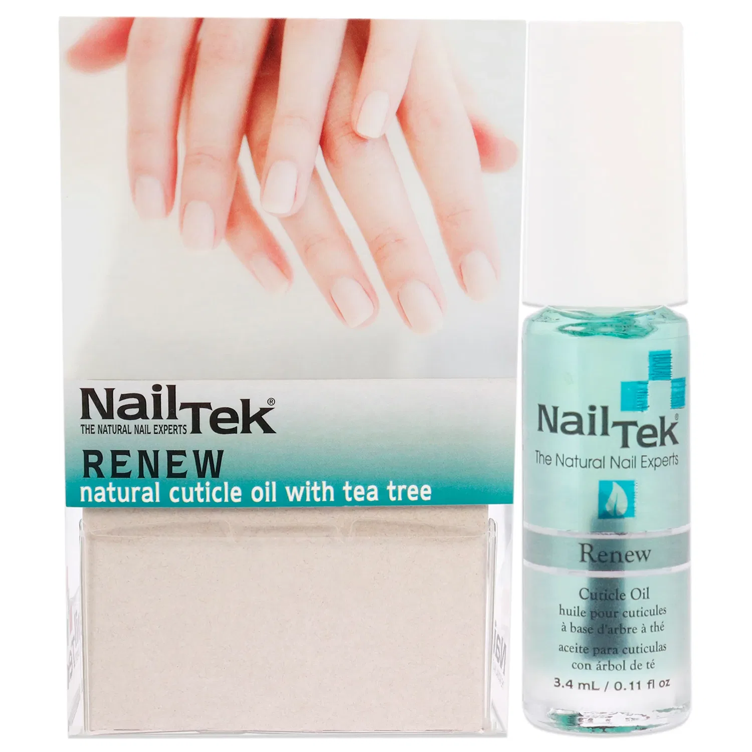 Натуральное масло для кутикулы Renew с маслом чайного дерева от Nail Tek для женщин - 24 x 0,11 унции (59 г) для ухода за ногтями, Clear