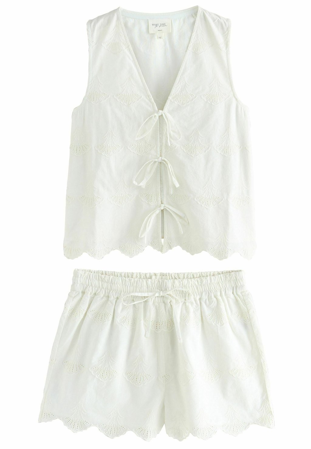 

Пижама REGULAR FIT - BRODERY TIE SHORT SET - Pyjama set Next, белый