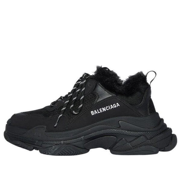 Кроссовки triple s 'fake fur - black' Balenciaga, черный