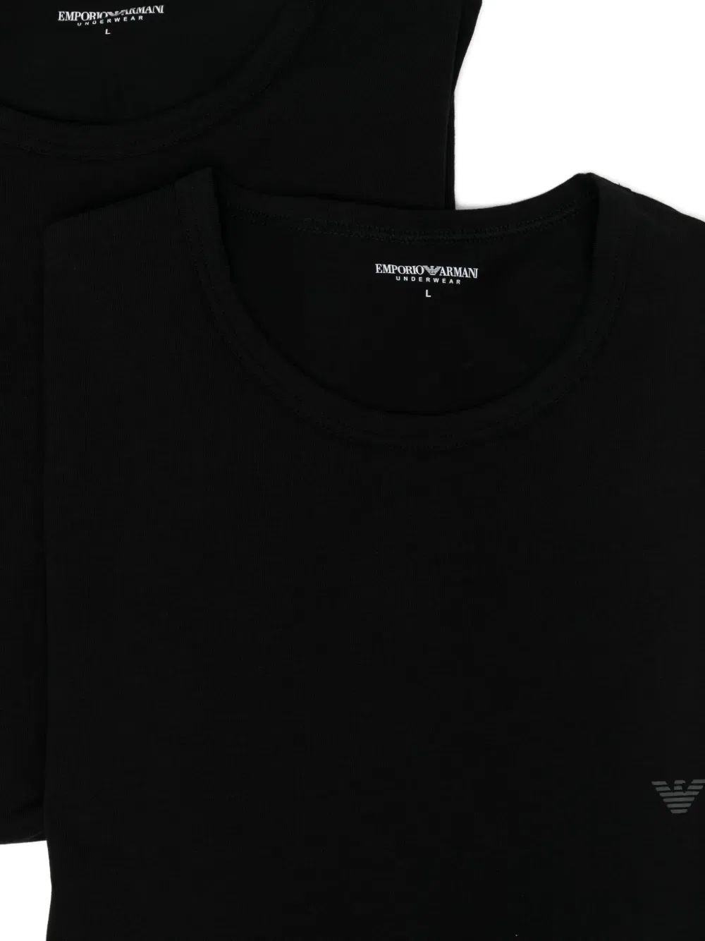 Футболки с логотипом (комплект из двух штук) Emporio Armani, черный — фото 3