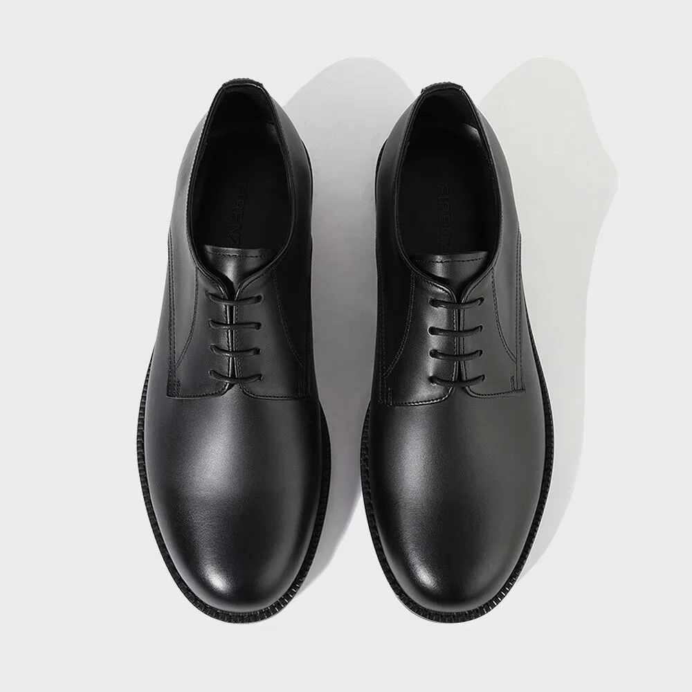 Мужские чёрные дерби Firenze.A Wide Round Toe Minimal