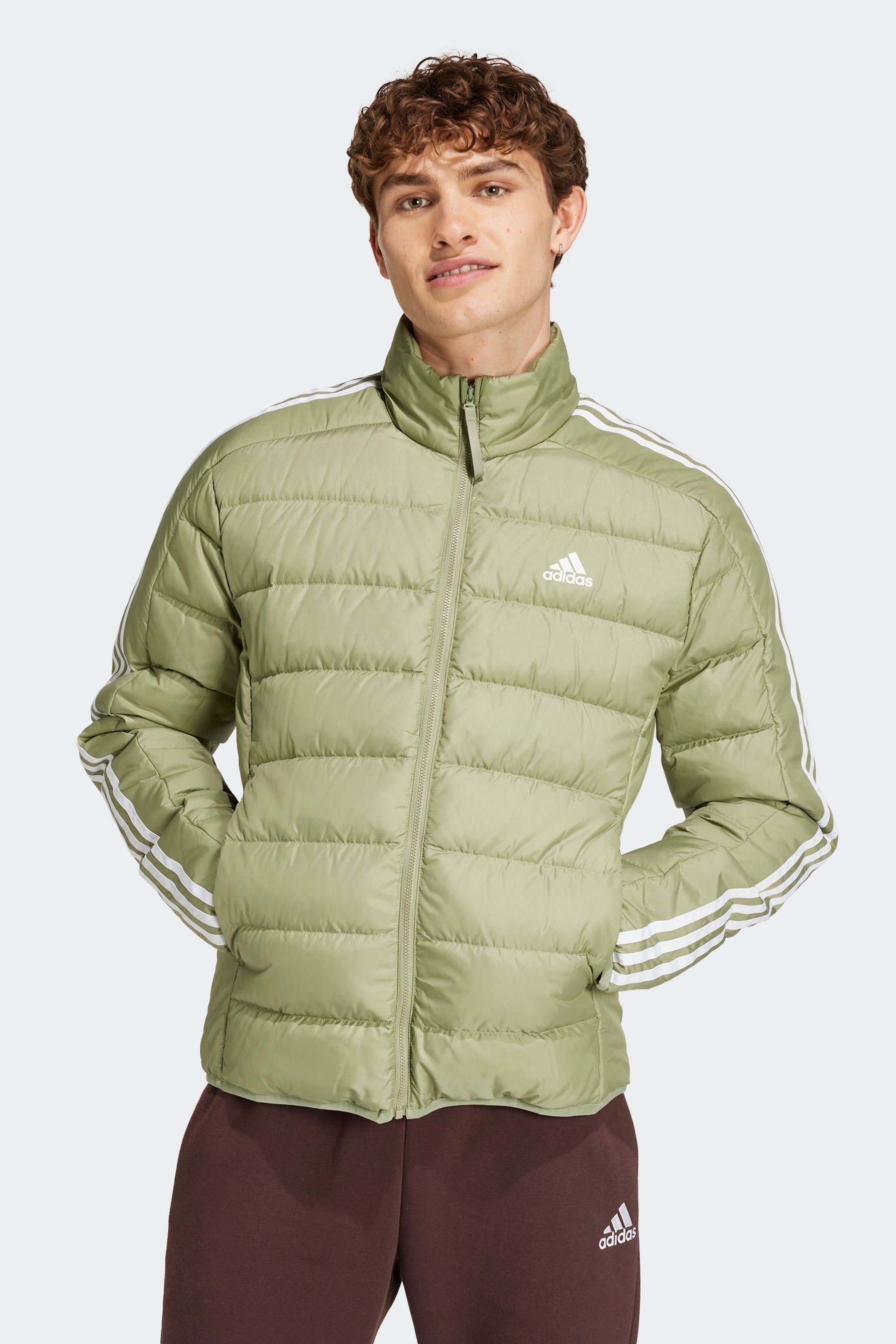 

Легкий пуховик Essentials с тремя полосками Adidas Terrex, зеленый