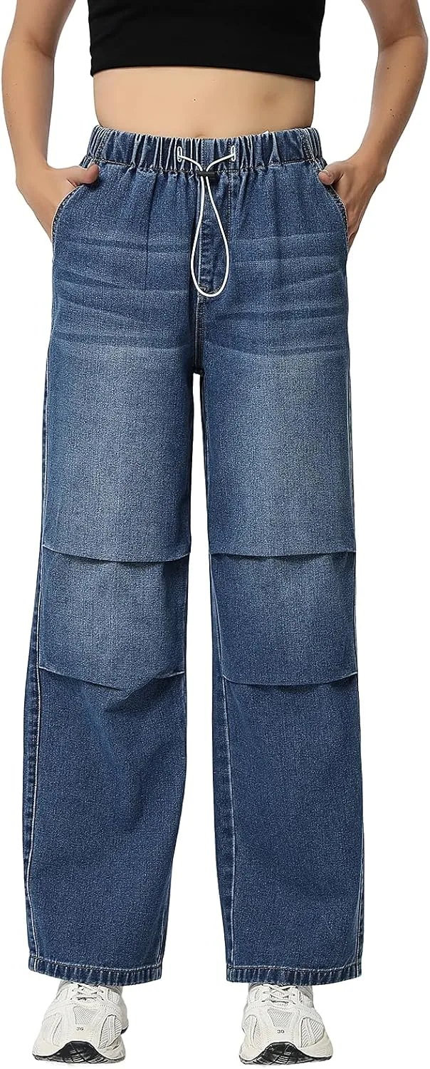 

Женские джинсы с высокой талией и широкими штанинами