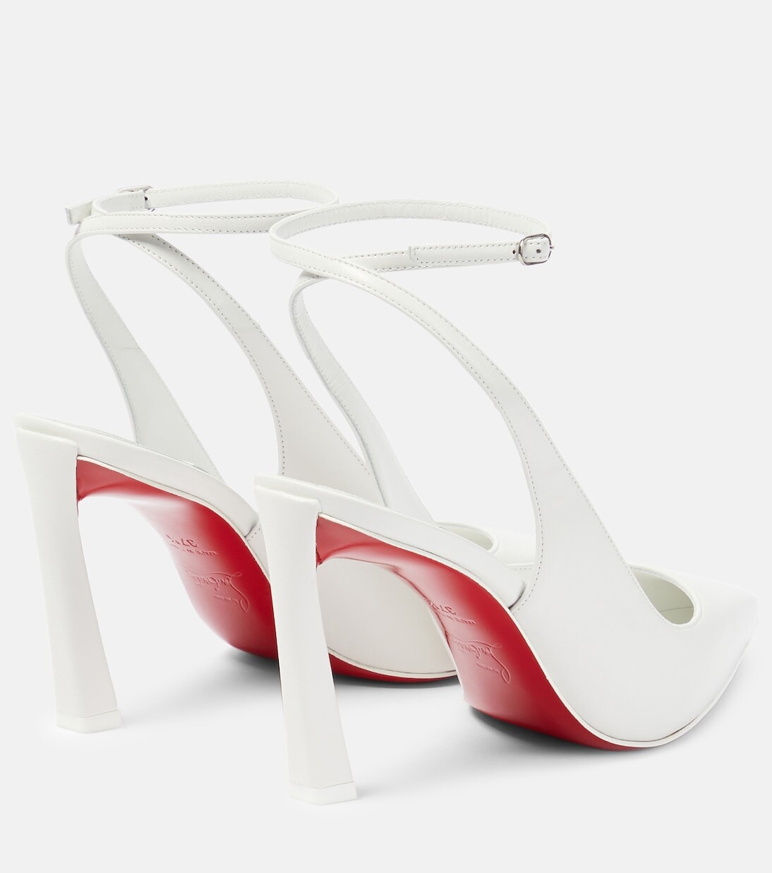 Кожаные туфли condora 85 с пяткой на пятке Christian Louboutin, белый — фото 3