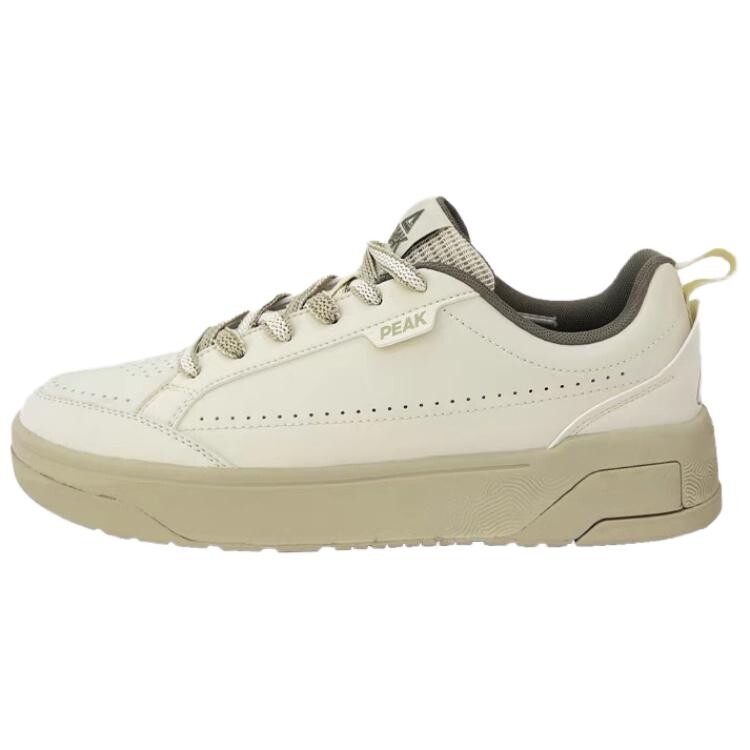 

Кроссовки PEAK Skateboarding Shoes Men Low-top Off White/Khaki, белый/хаки