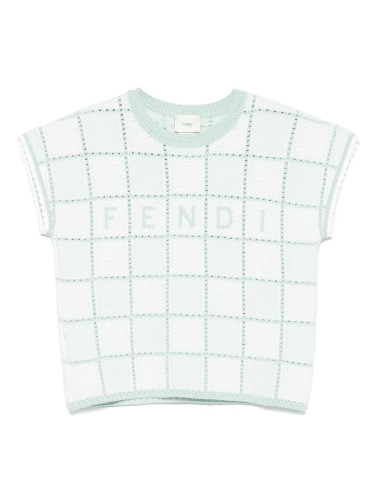 

Футболка из джерси в технике кроше Fendi Kids, зеленый