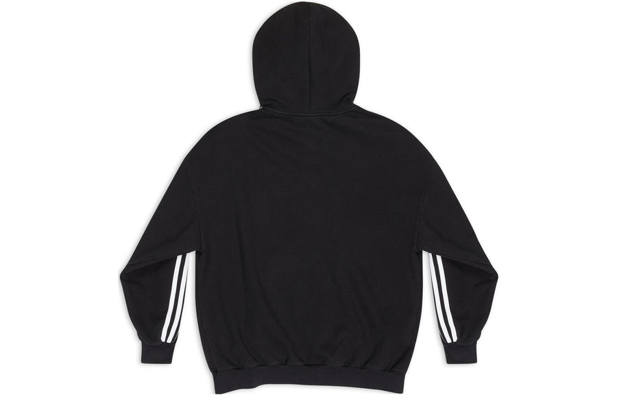 Куртка Balenciaga x adidas Zip-Up Hoodie 'Black White', черный — фото 2