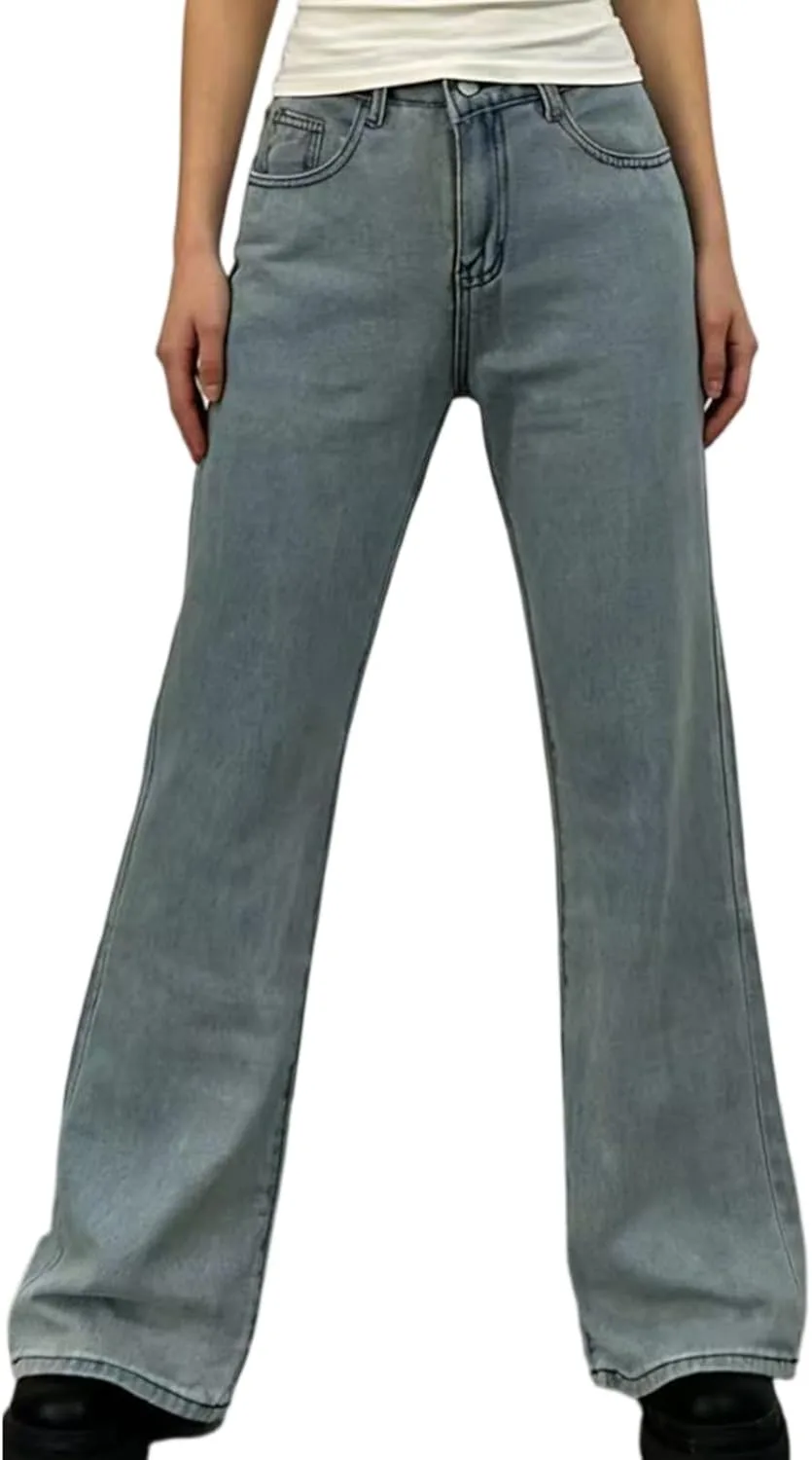 

Женские джинсы Wide Leg с принтом банта, эластичные, в стиле винтаж HYYGOCCTV