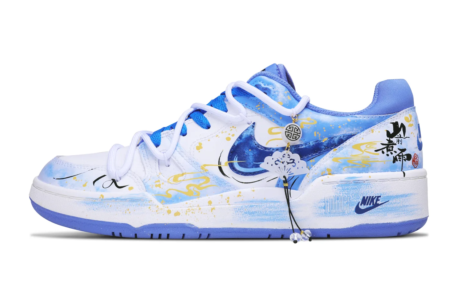 Nike Кроссовки для скейтбординга low top из синтетической и натуральной кожи бело-синие детские