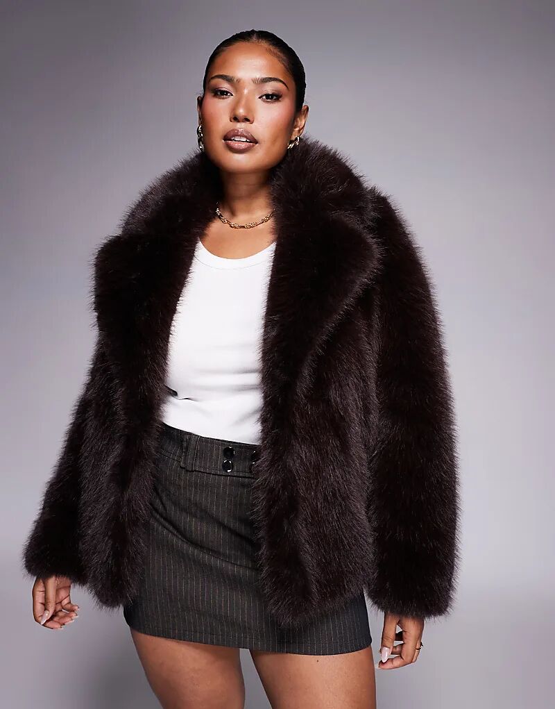 

Искусственная шуба Forever New Curve шоколадного цвета