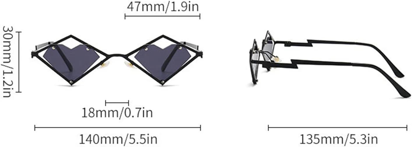 

Ретро-очки в форме сердца неправильной формы для мужчин, панк, с прозрачными линзами цвета океана, для женщин, хип-хоп, для вечеринки, Хэллоуина willochra, Blue Pink