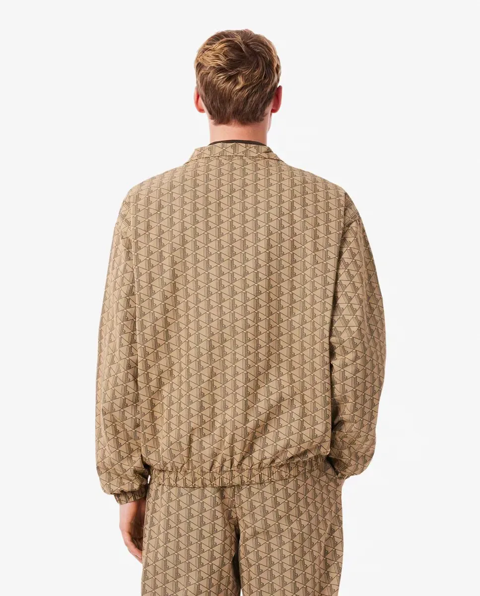 Мужская спортивная куртка с монограммой Lacoste, бежевый — фото 2