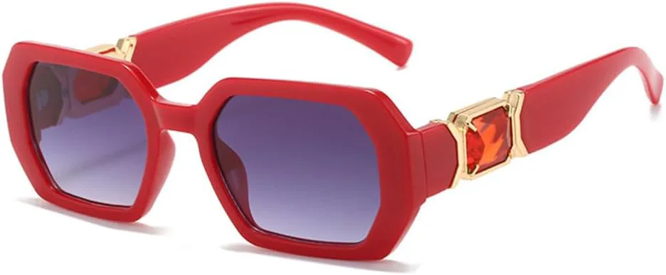 

Солнцезащитные очки MUTYNE прямоугольной формы с бриллиантами, женские, модные ретро, ​​квадратные, мужские, классические, винтажные, черные, в стиле панк, Red Gray