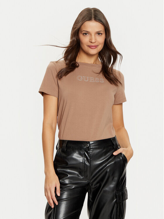 

Футболка стандартного кроя Guess, коричневый