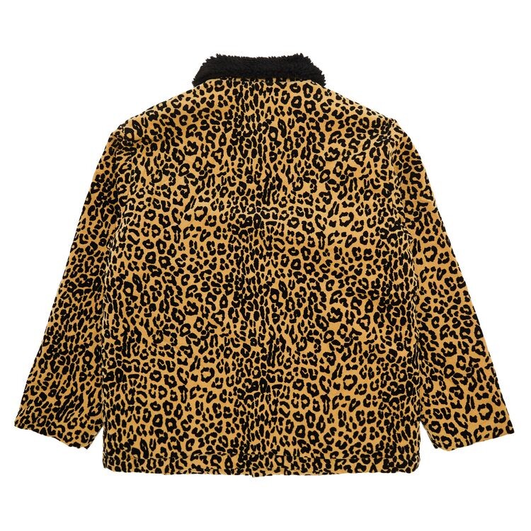 Пальто Supreme Kindermann Uncut Corduroy Car Coat Leopard, желто-коричневый — фото 2