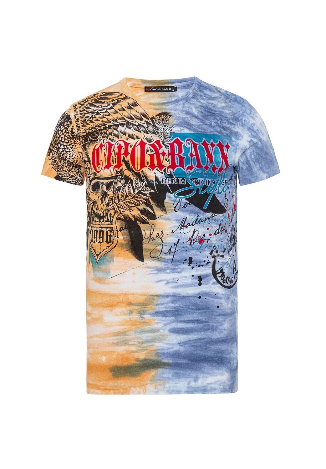 

Футболка с крупным принтом спереди CIPO & BAXX, синий
