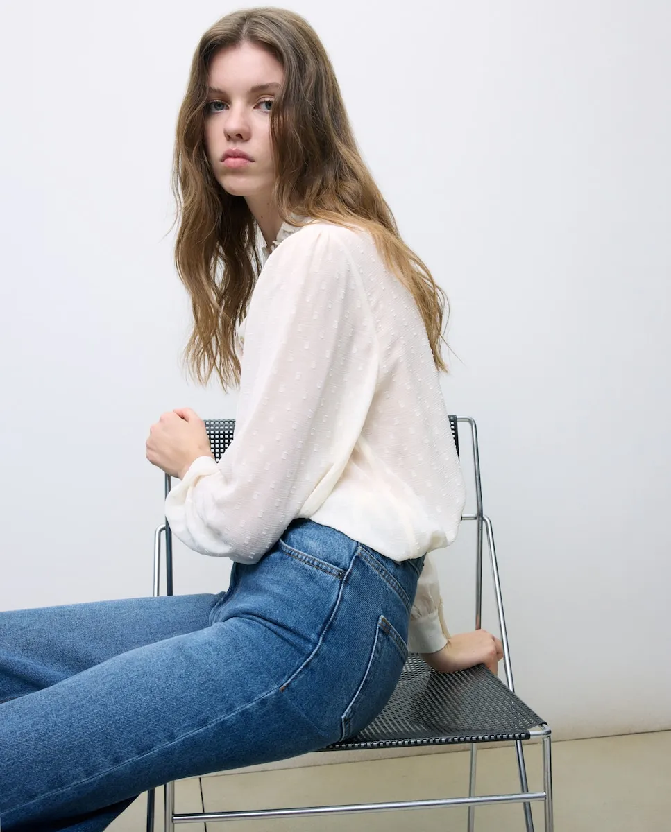 

Женская блузка с длинным рукавом из ткани пье-де-пуль Tintoretto, белый