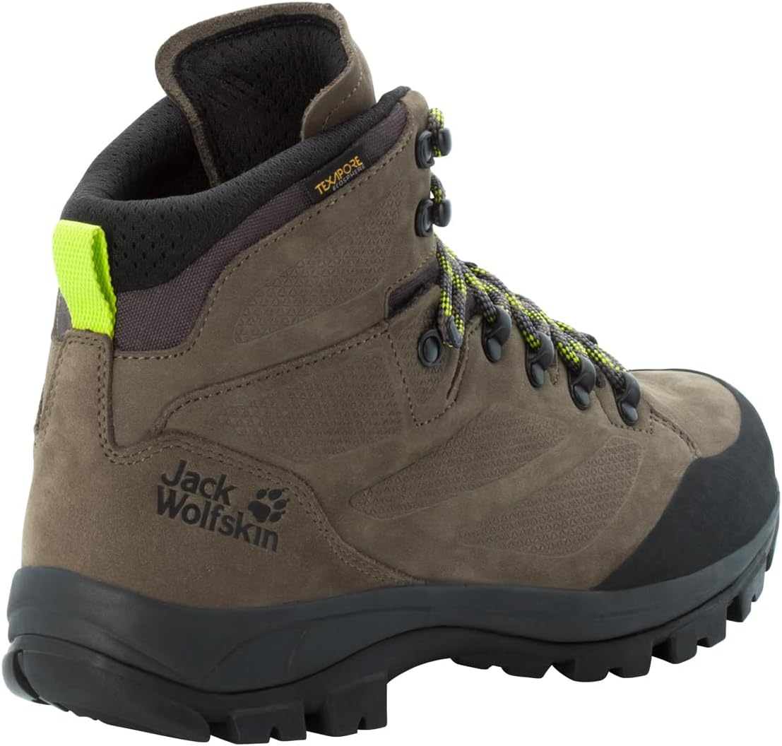 Мужские походные ботинки Jack Wolfskin Rebellion Texapore Mid, хаки — фото 3