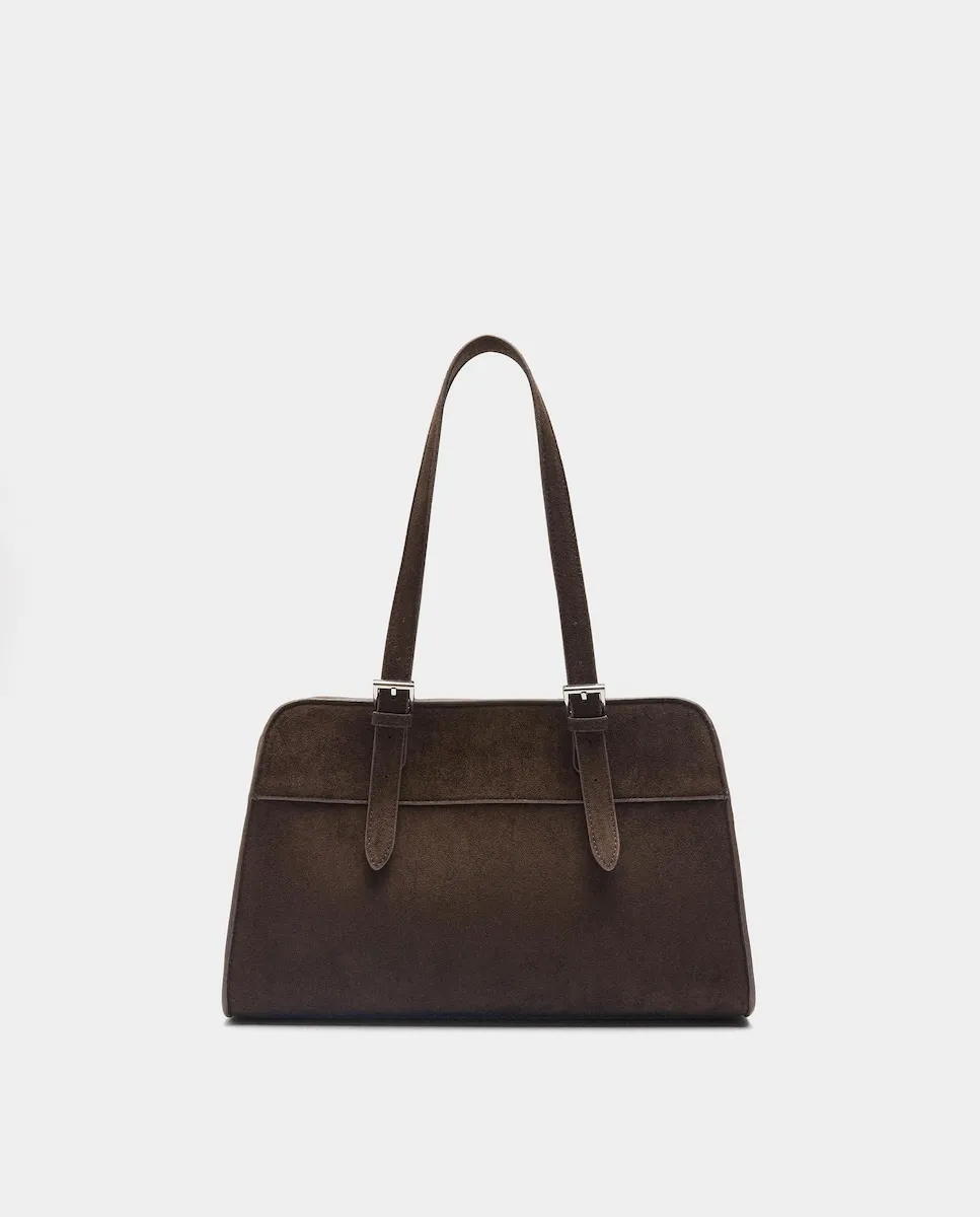 

Сумка-тоут с магнитной застежкой, однотонная Parfois, темно-коричневый