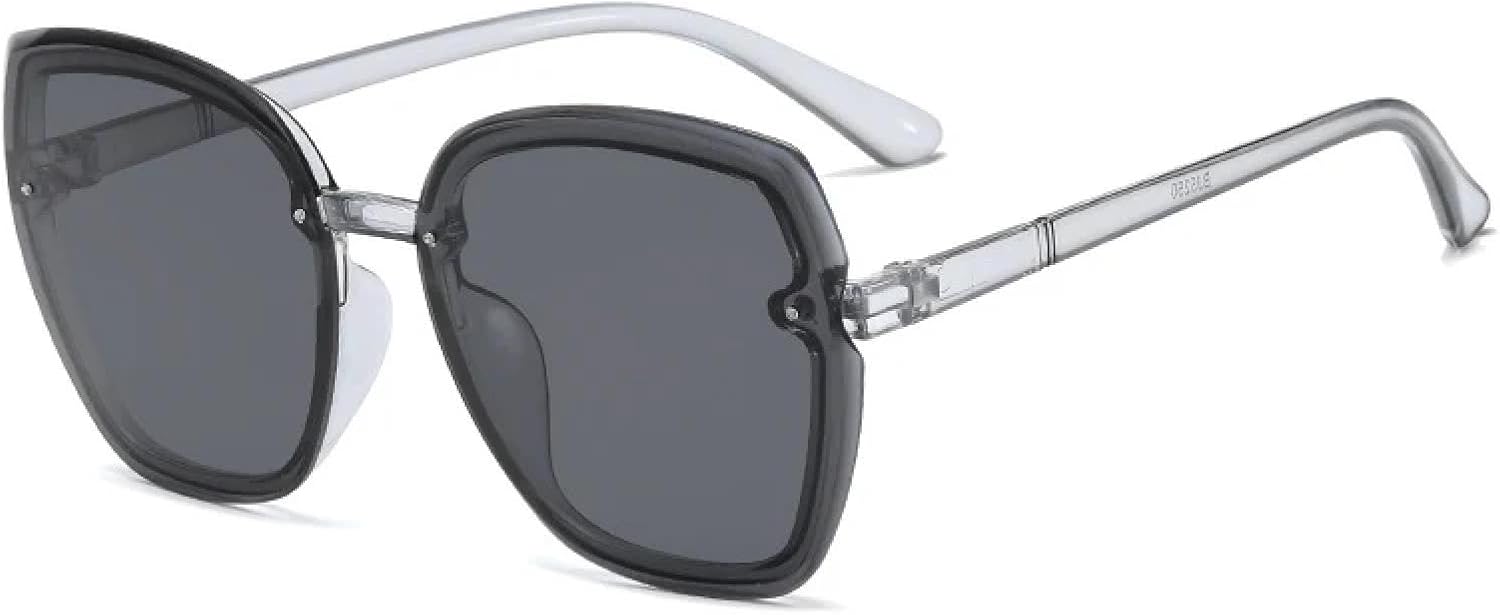 

Модные винтажные солнцезащитные очки в крупной оправе для женщин и мужчин, для активного отдыха на природе, летних путешествий, с защитой от УФ-излучения UV400 TKKTLLT, Gray Gray