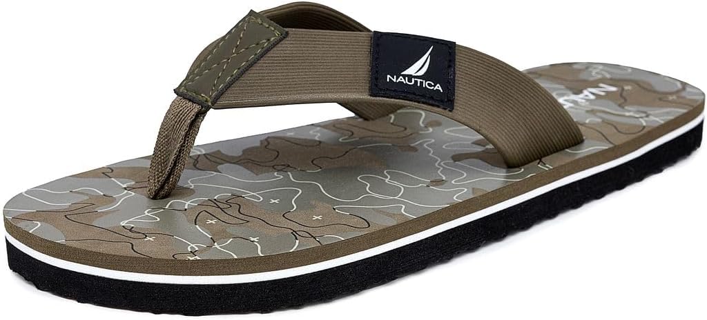 

Мужские шлепанцы Nautica, пляжные сандалии, босоножки для лодки, водные тапочки, оливковый