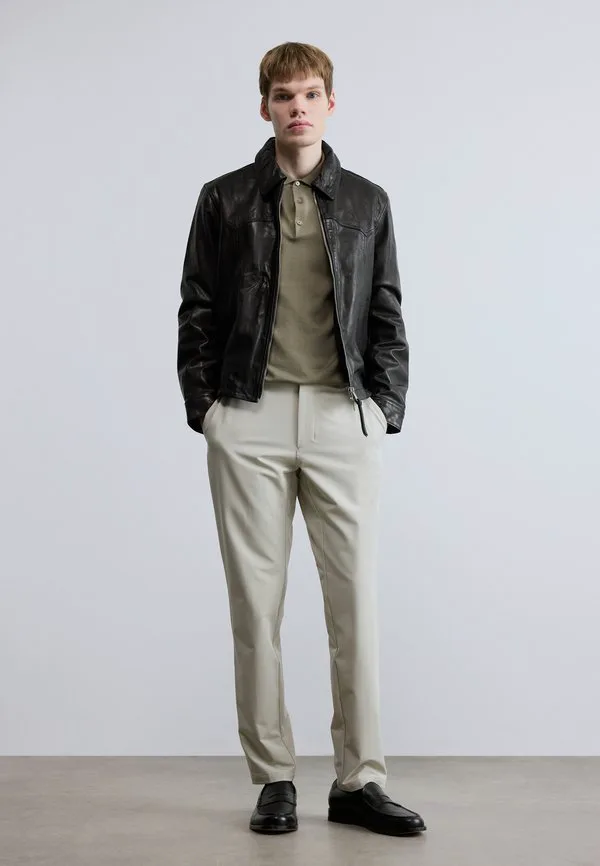 Зауженные брюки для поездок на работу Boss, Light Beige — фото 2