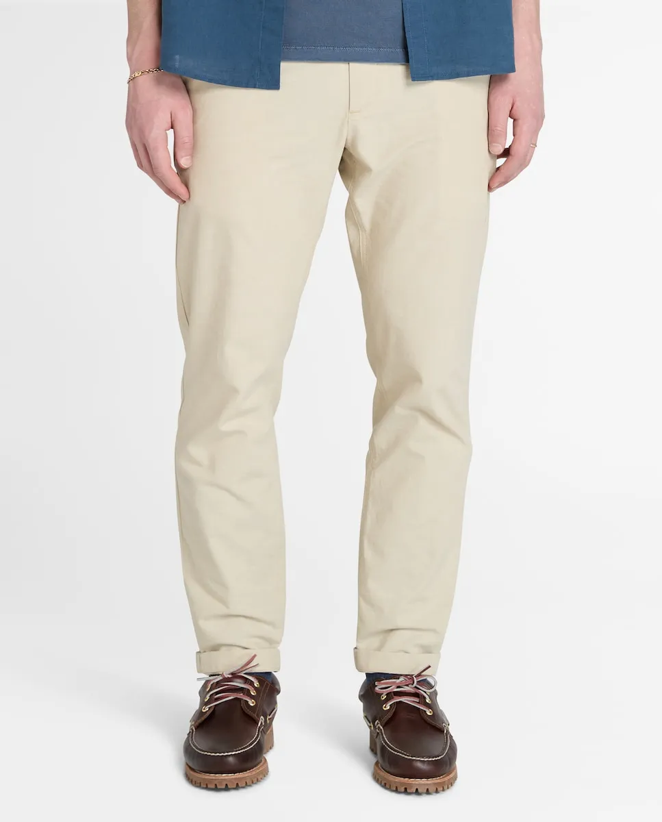 

Мужские хлопковые льняные брюки со шнурком на поясе Timberland, кремовый