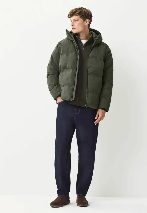 Куртка зимняя пуховик Next, Regular fit thermogen shower resistant puffer, хаки зеленый — фото 2