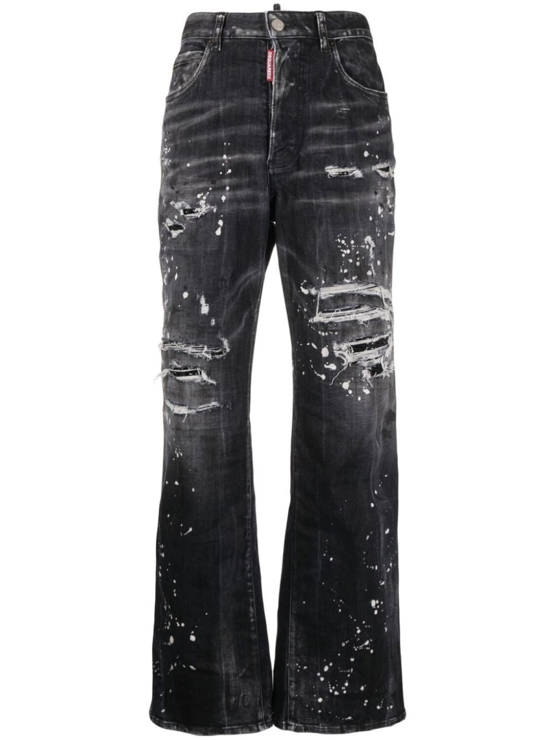Dsquared2 distressed bootcut jeans, черный
