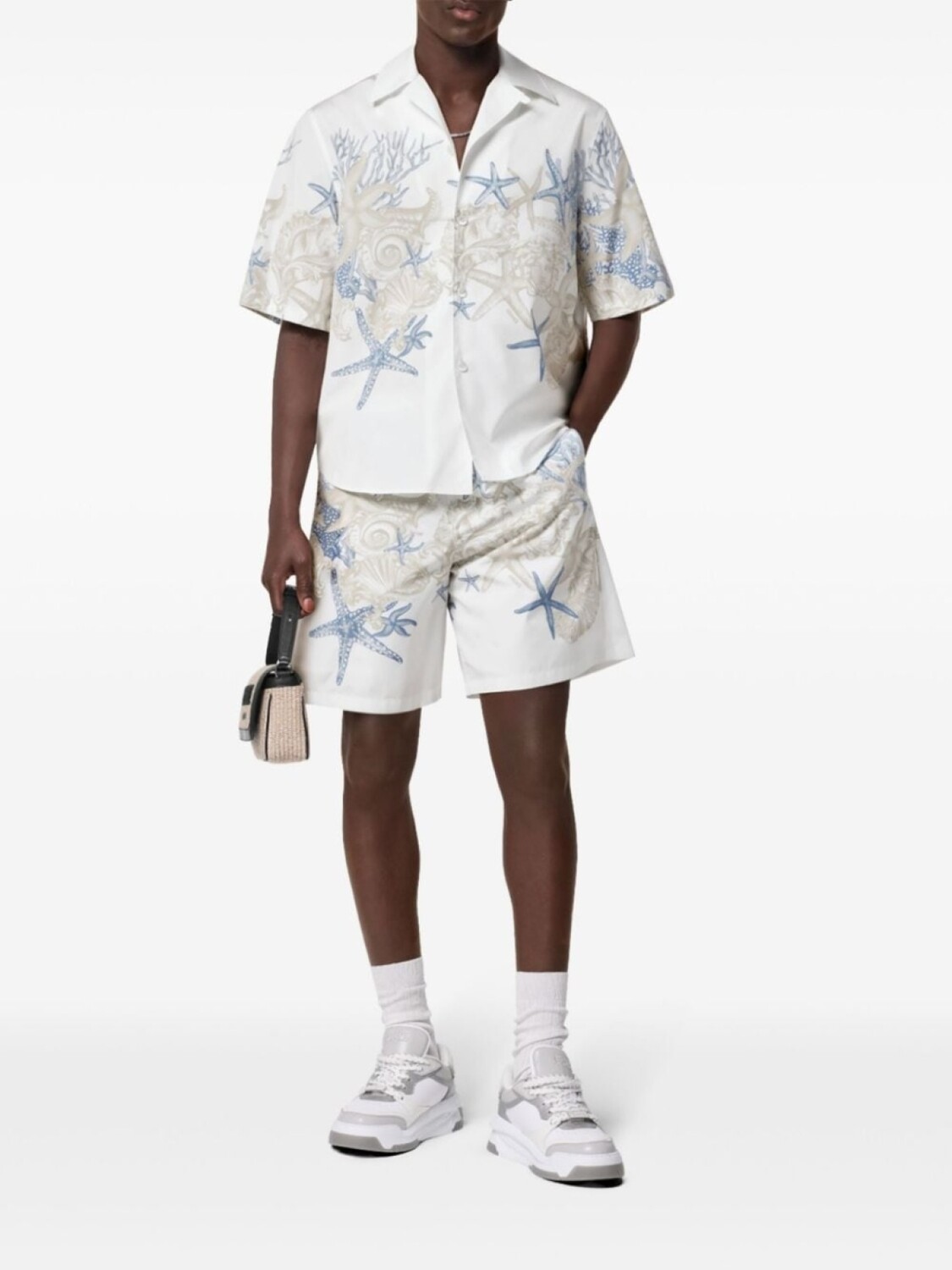 

Versace шорты с принтом Barocco Sea, белый